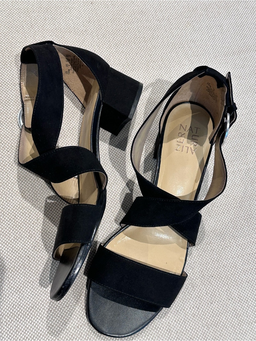 NATURALIZER size 10 Black Dress Ankle Amelia Sandals Adjustable Buckle Strap NEW - Picture 6 of 11